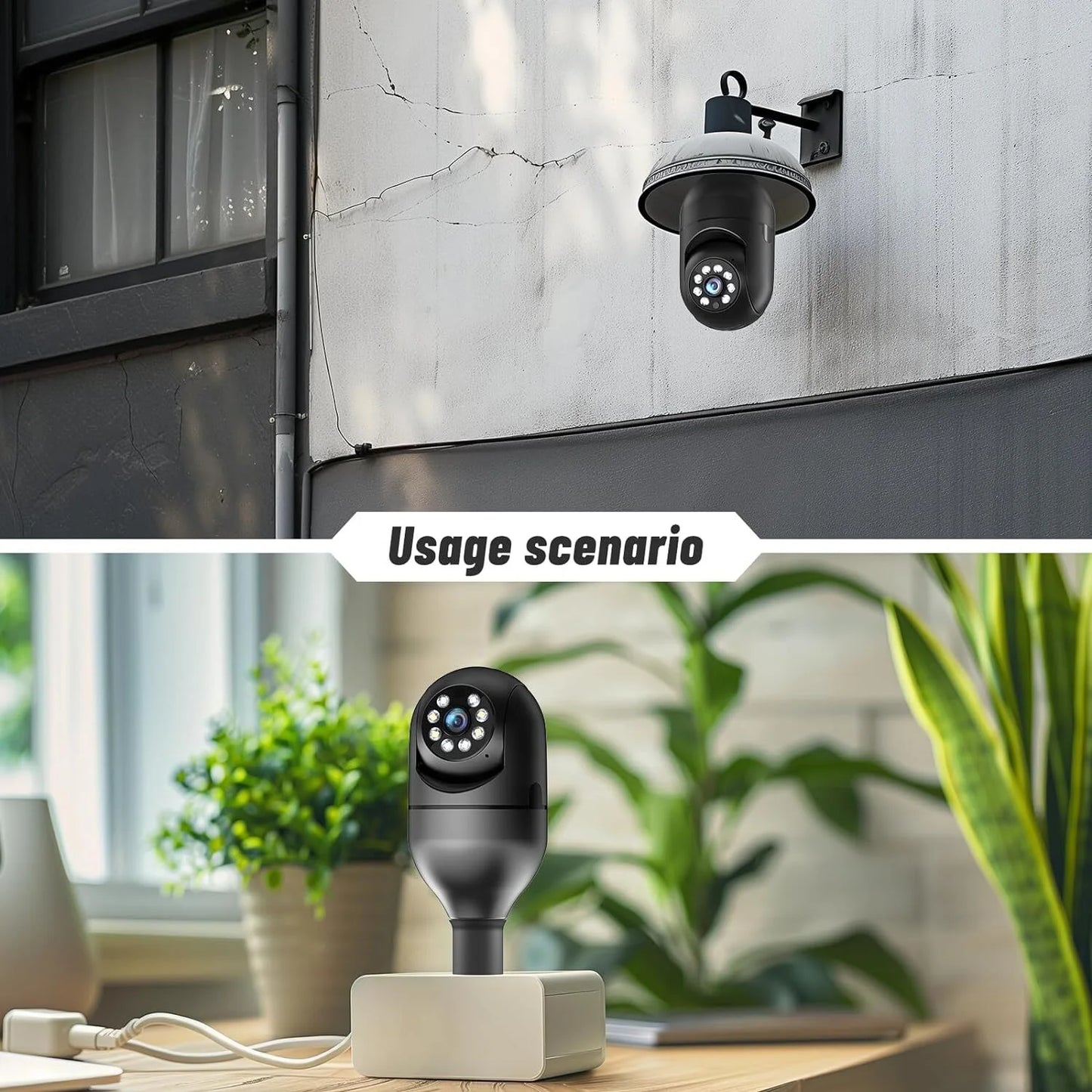2PCS Lightbulb Security Camera, 5G Wifi 2K Light Socket Cameras for Home, Wireless Outdoor Camera, 360 Motion Detection and Alarm, Two Way Talk, Color Night Vision
