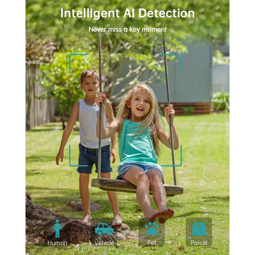 Solar Security Cameras Wireless Outdoor - 4 Packs, 360° View Outdoor Camera Wireless Solar Powered,2.4G Wifi Only,