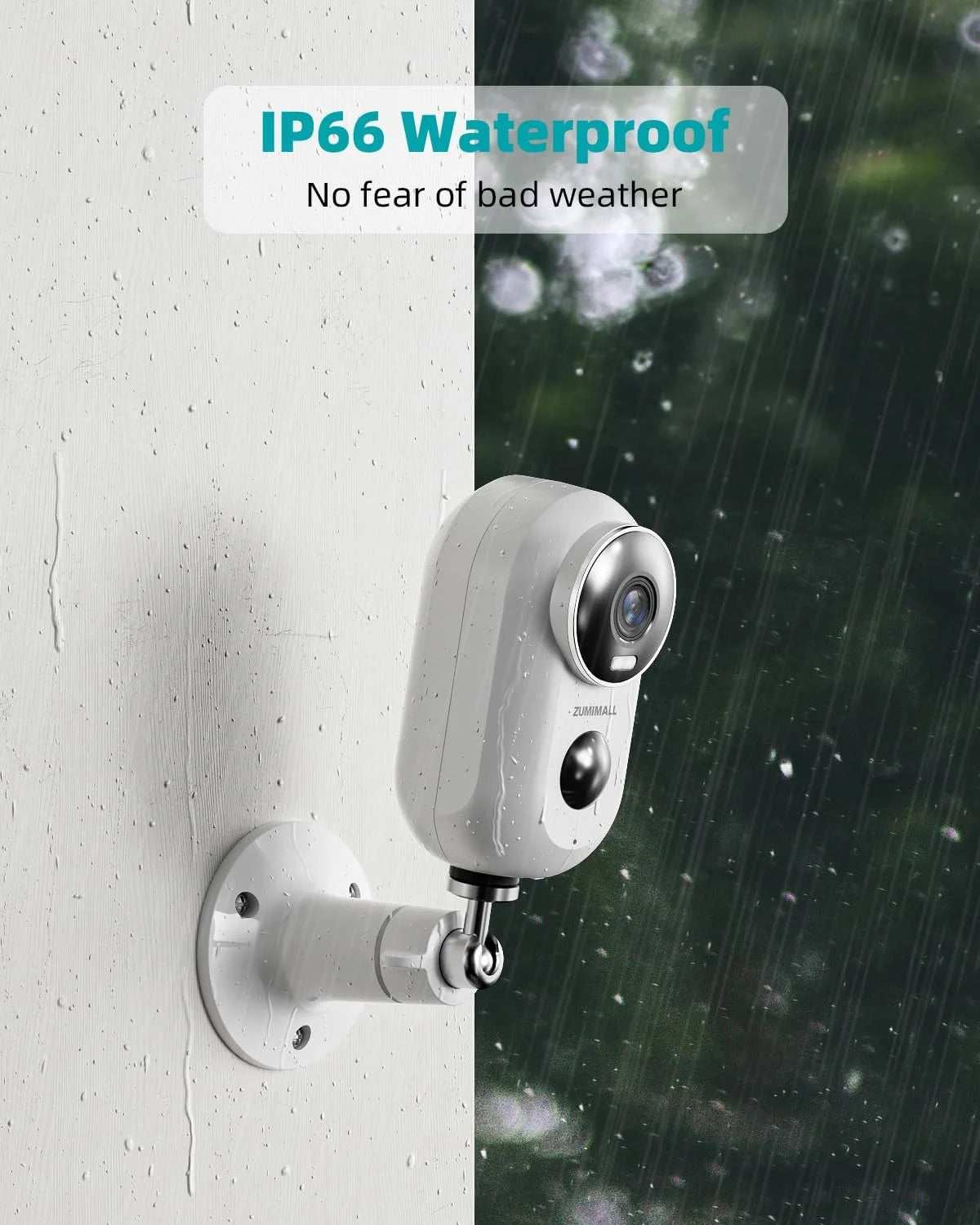 1-Pack White 2K Wireless Video Security Camera, Outdoor Surveillance Camera