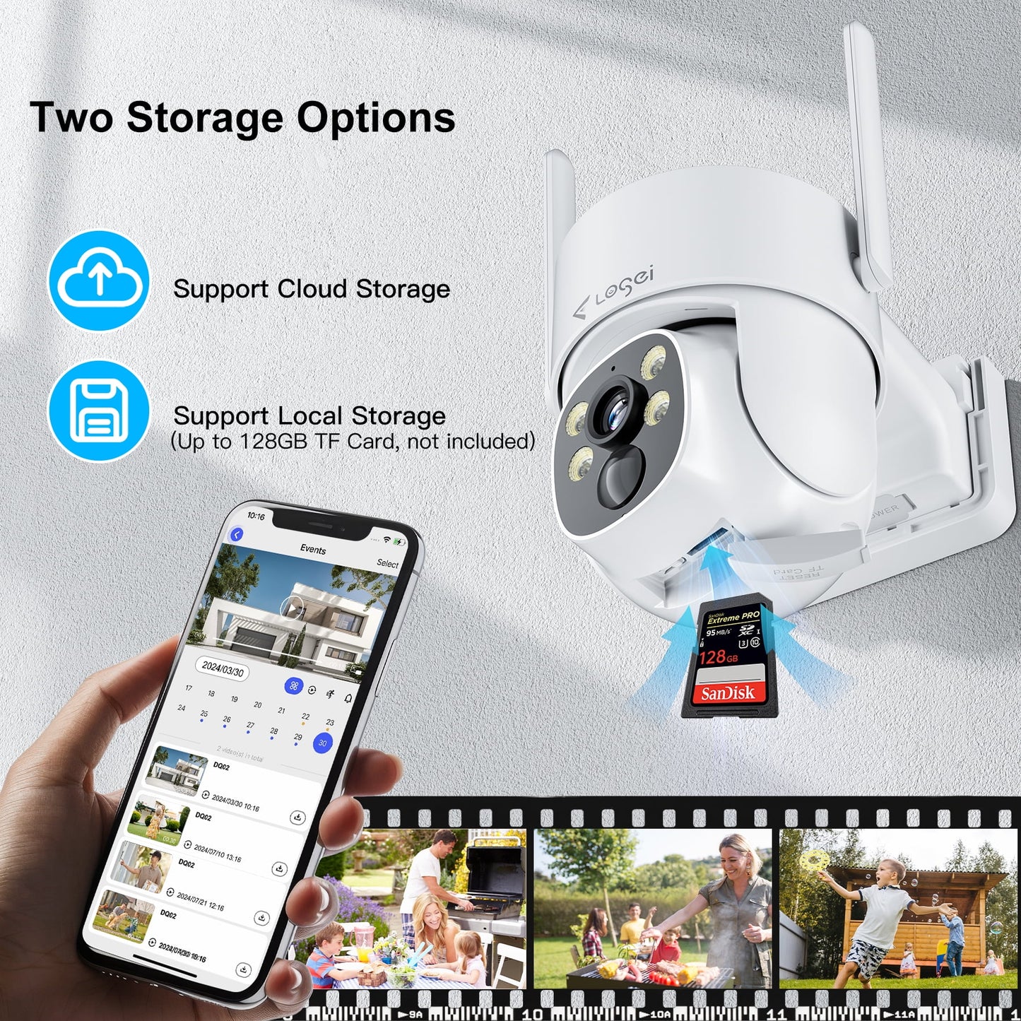 2K Solar Security Cameras Wireless Outdoor, 2.4Ghz Wifi Camera for Home Security with Spotlight, PIR Motion Detection,Siren, Color Night Vision, 2-Way Talk, IP66 Waterproof, Work with Alexa