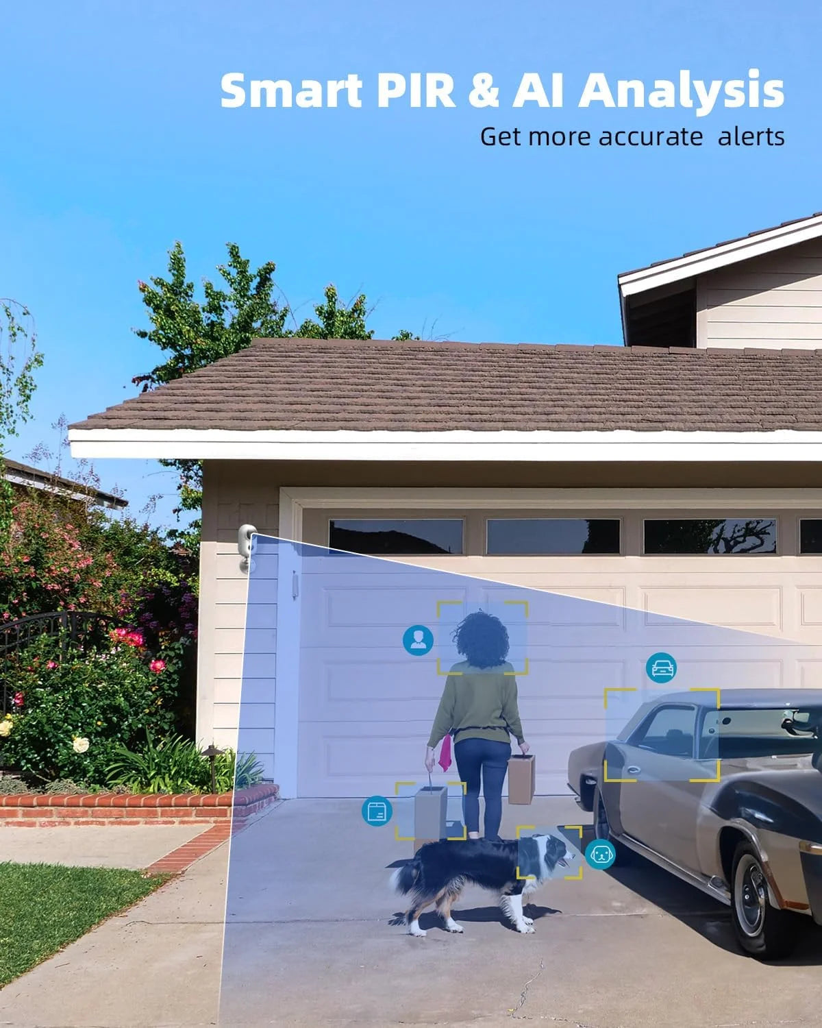 1-Pack White 2K Wireless Video Security Camera, Outdoor Surveillance Camera