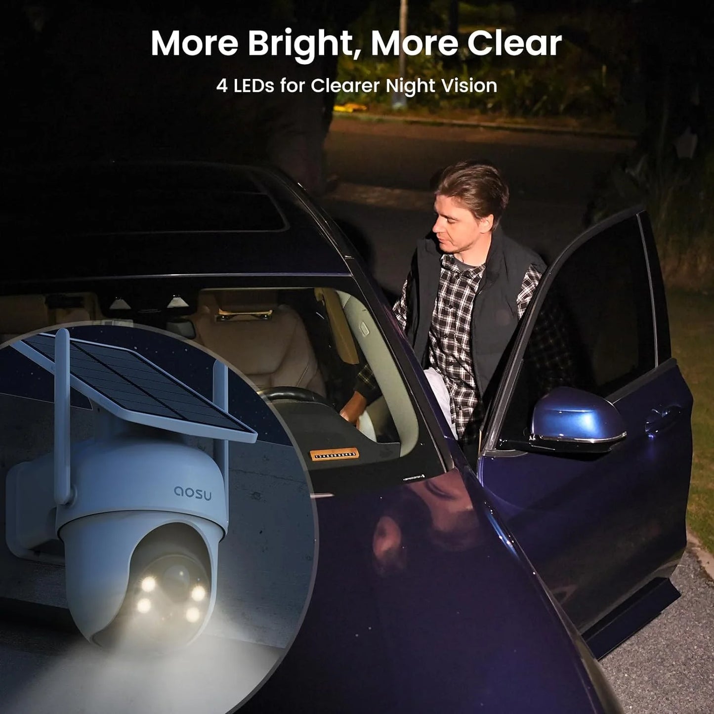2K/3MP Home Security Camera System, Solar Powered 2 Cam-Kit with Spotlight & Homebase, 360° View, No Monthly Fee, Auto Tracking, Color Night Vision, Easy Setup, 5Ghz & 2.4Ghz Wi-Fi