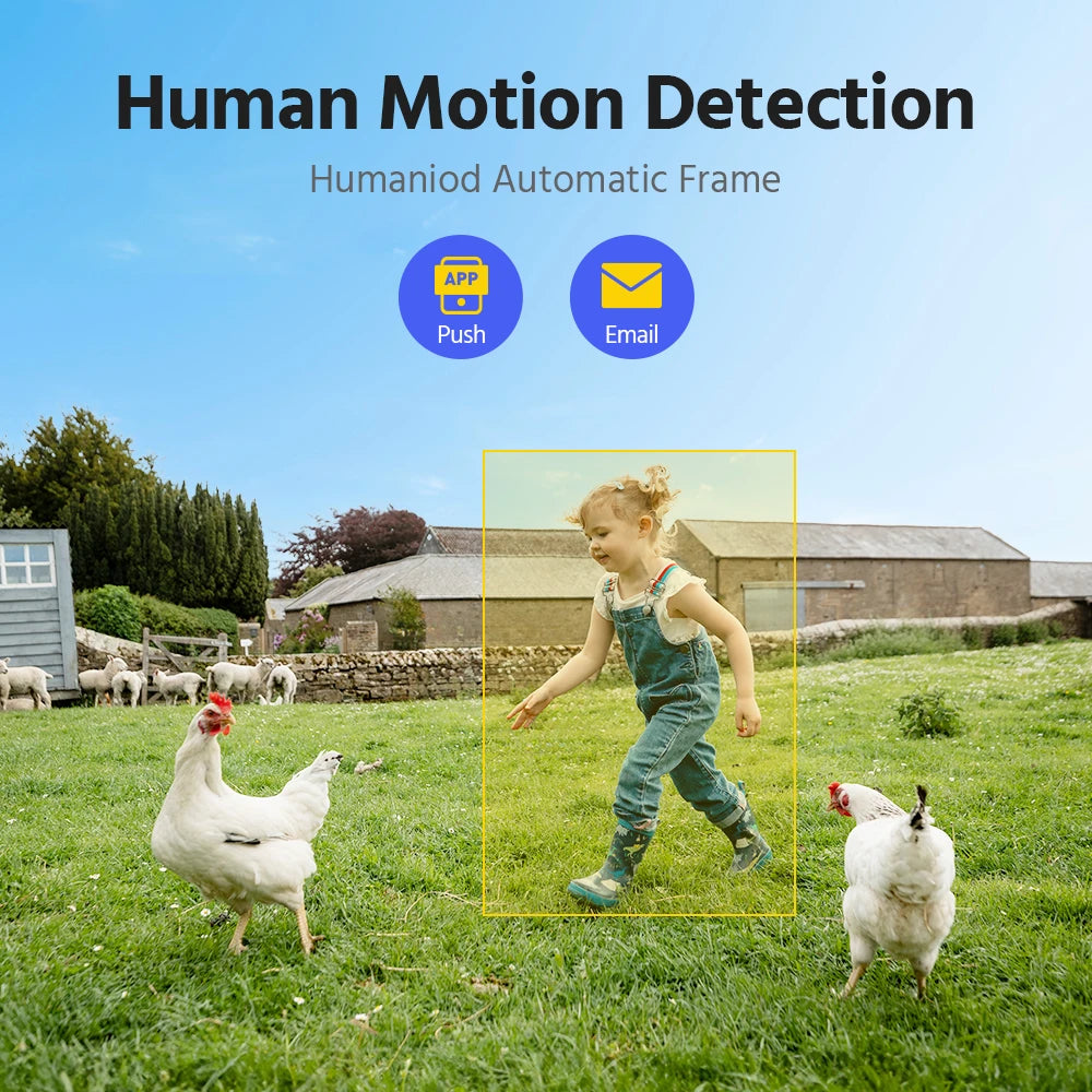 4MP 2K Wireless Home Camera System 2-Cam Kit Security System Solar Cameras Outdoor, PIR Human Detection Instant Alerts