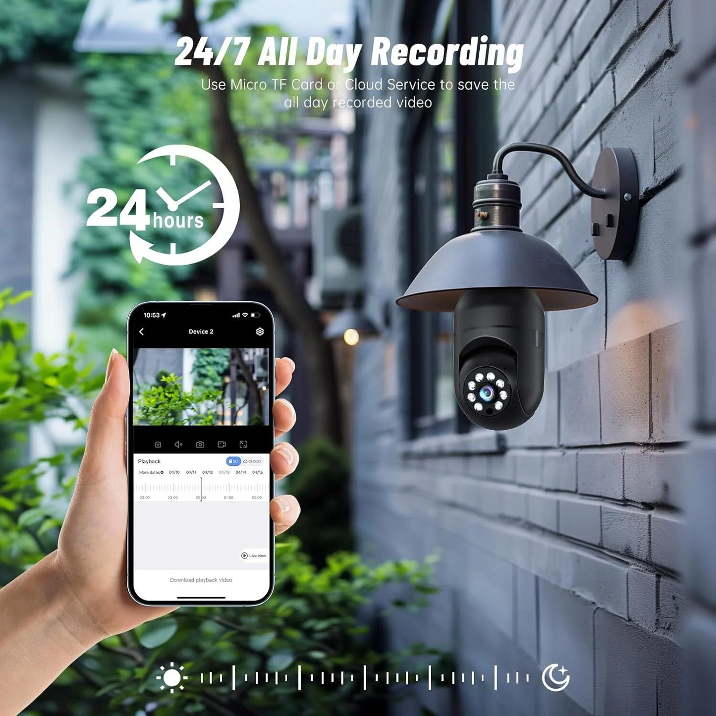 2PCS Lightbulb Security Camera, 5G Wifi 2K Light Socket Cameras for Home, Wireless Outdoor Camera, 360 Motion Detection and Alarm, Two Way Talk, Color Night Vision