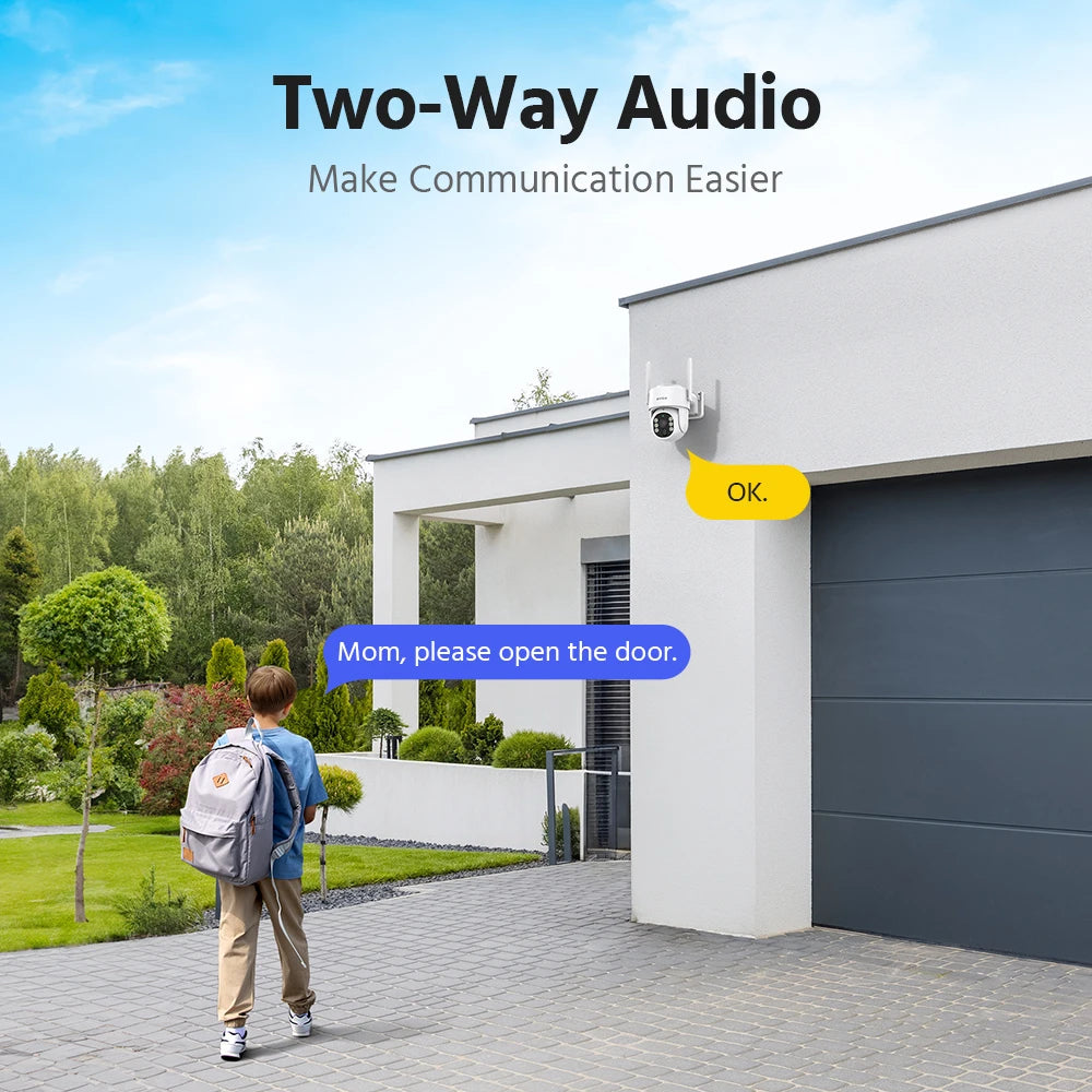 4MP 2K Wireless Home Camera System 2-Cam Kit Security System Solar Cameras Outdoor, PIR Human Detection Instant Alerts