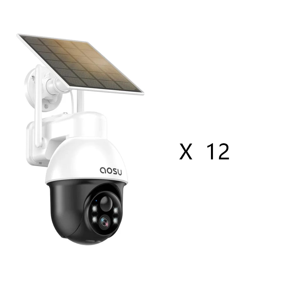3MP PTZ 4/8/12Pcs Solar Camera 5000Mah Battery Wireless 2.4Ghz WIFI Camera PIR AI Detection 2-Way Audio Outdoor CCTV Camera