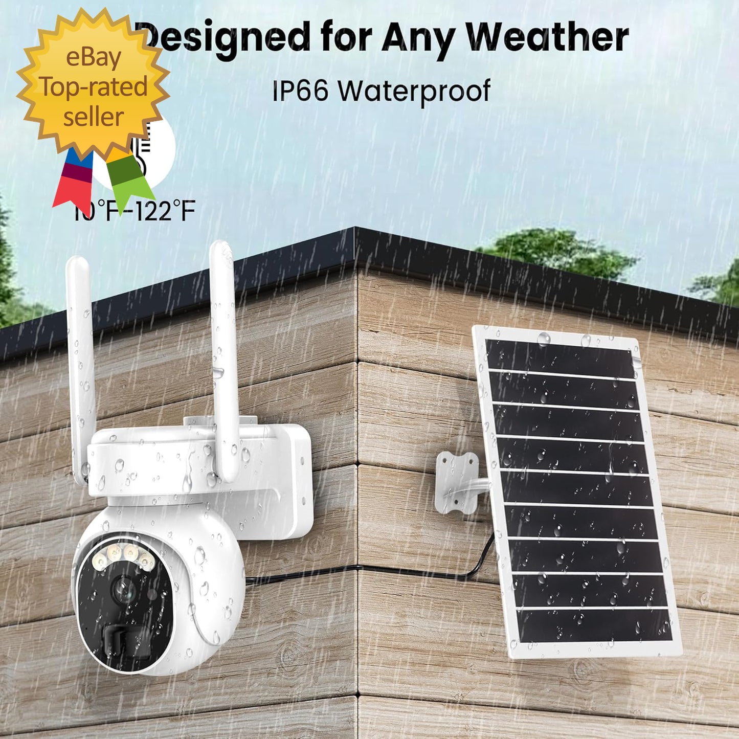 4G LTE Security Cameras Wireless Outdoor, 2K Solar Cellular Security Camera, No