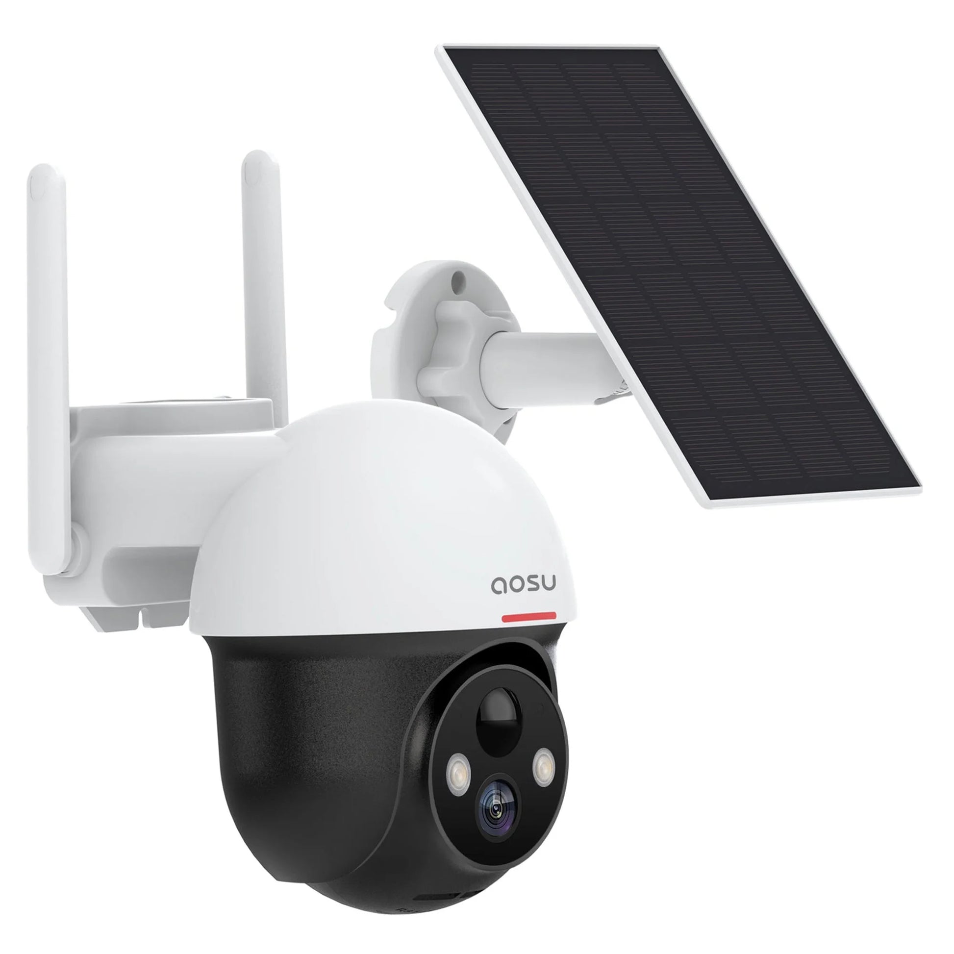 Outdoor Solar Home Security Dome Camera W/ Wifi & Alarm (2 Pack)