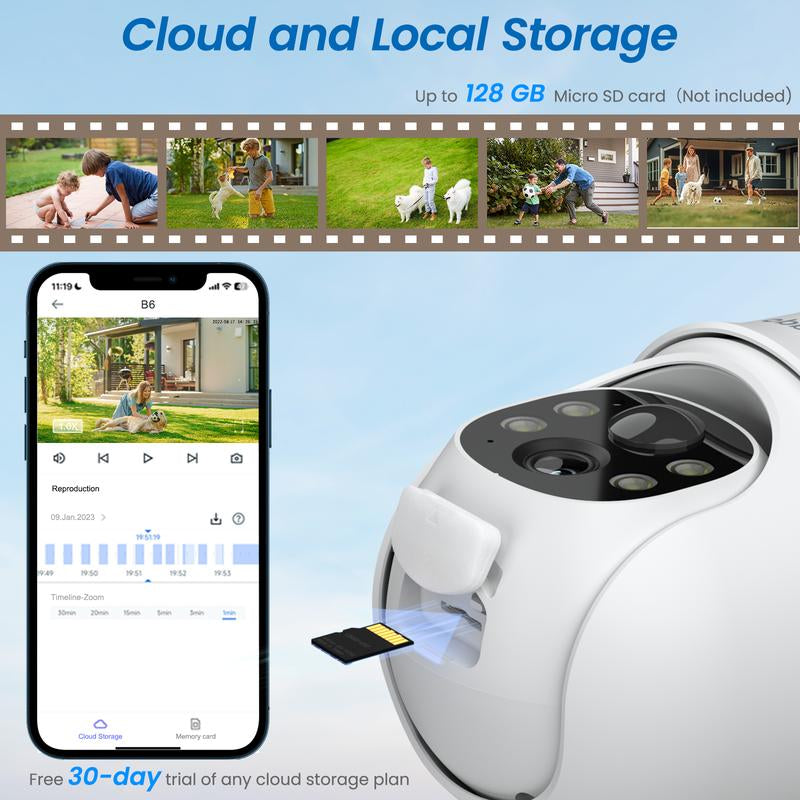 Cinnado 2K Solar/Battery Powered Security Cameras Outdoor - Cameras for Home Security outside 2.4G Wifi, 360° Color Night Vision, 2 Way Audio, PIR Human Detection, Works with Alexa/Google Home Surveillance Cameras Solar Rechargeable