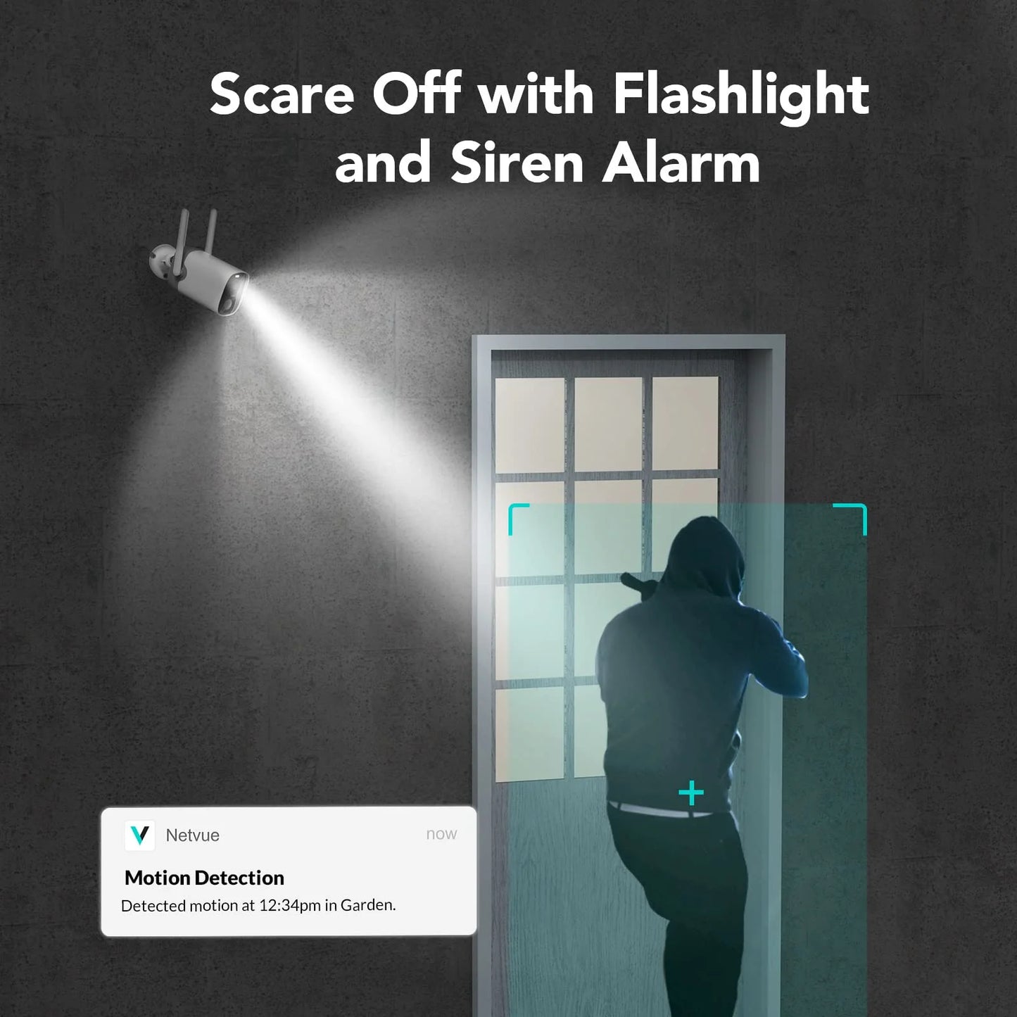 Outdoor Security Camera, 2K Wifi Surveillance Cameras with Solar Panel and AI - Only for 2.4Ghz