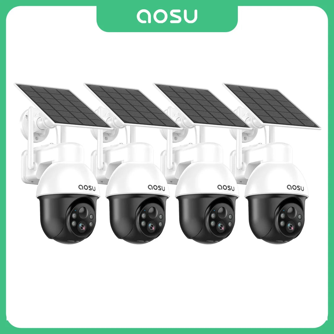 3MP PTZ 4/8/12Pcs Solar Camera 5000Mah Battery Wireless 2.4Ghz WIFI Camera PIR AI Detection 2-Way Audio Outdoor CCTV Camera