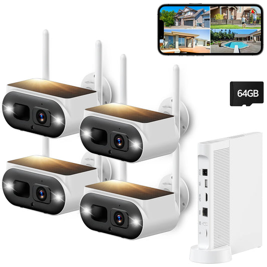 SC51 10CH 4MP Solar Wireless Security Camera System Outdoor with NVR, CCTV Camera Security System HDMI Output