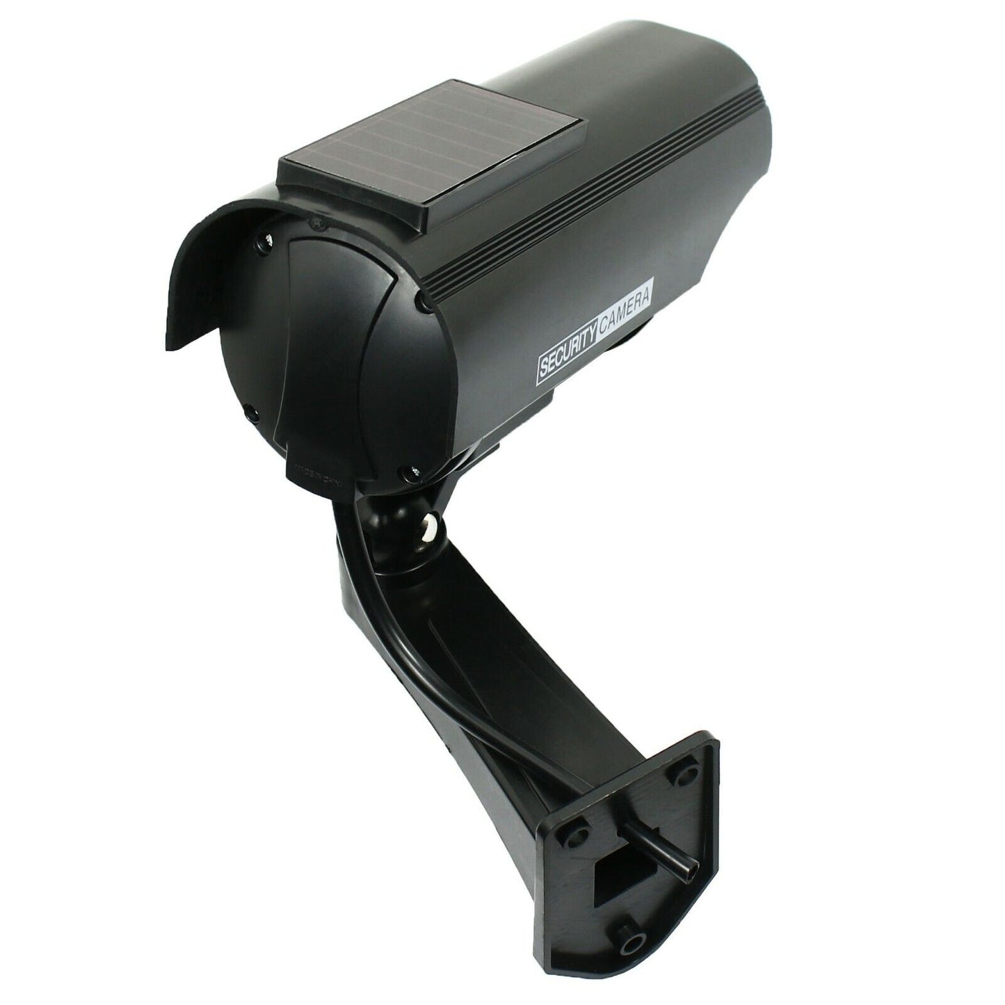 Pack of 2 Solar Powered Dummy Security Camera CCTV with LED Record Light - Black