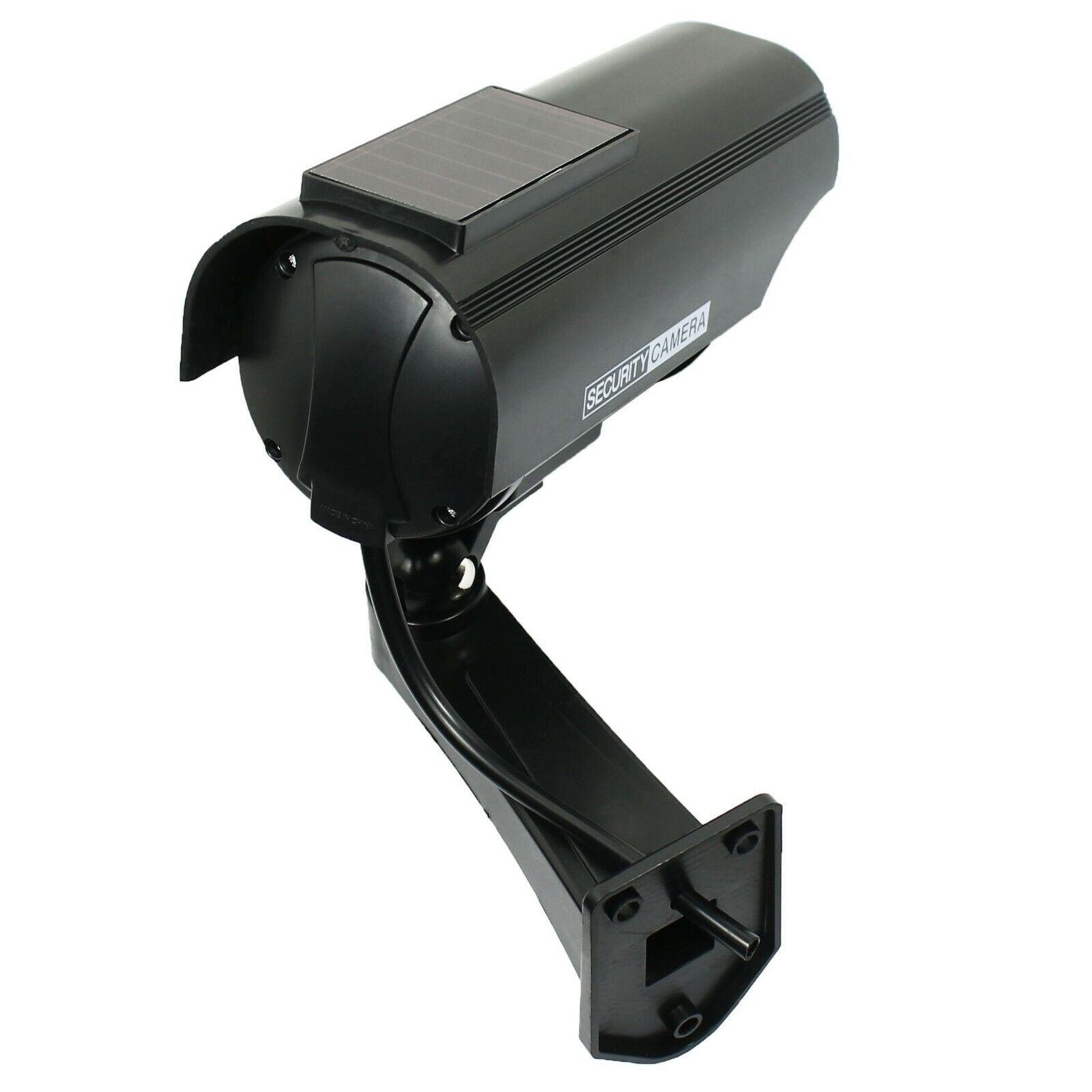 Pack of 2 Solar Powered Dummy Security Camera CCTV with LED Record Light - Black