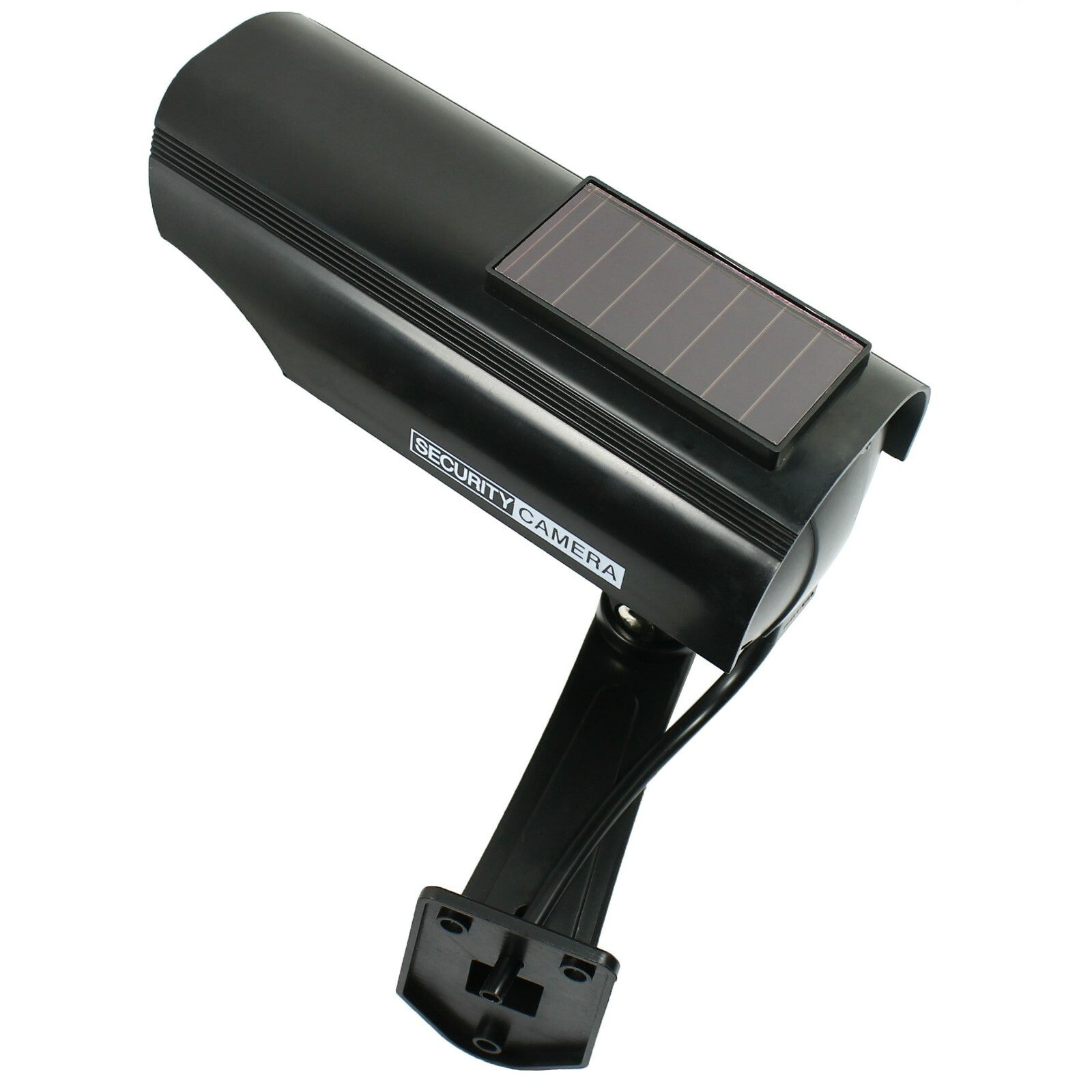 Pack of 2 Solar Powered Dummy Security Camera CCTV with LED Record Light - Black