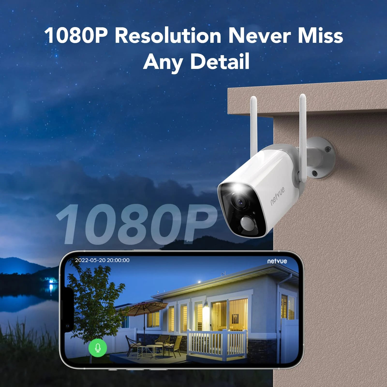 Outdoor Security Camera, 2K Surveillance Cameras Wireless Wifi Battery with AI - Only for 2.4Ghz