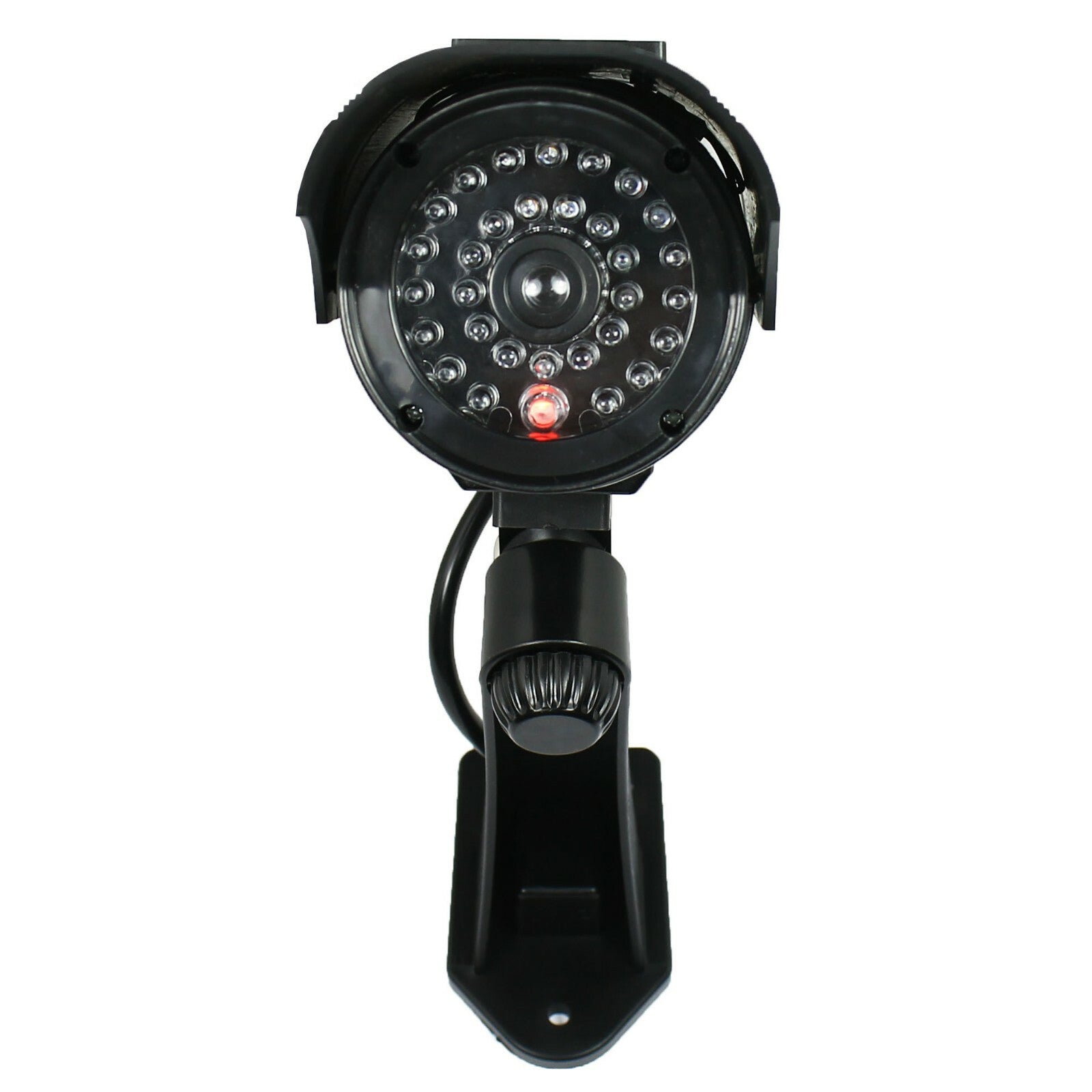 Pack of 2 Solar Powered Dummy Security Camera CCTV with LED Record Light - Black