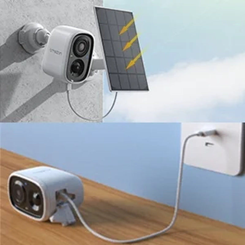 2K Indoor/Outdoor Security Wireless Camera,Rechargeable Solar Powered for Home Surveillance, PIR Motion Detection, Stunning Night Vision, Smart Home Supported,With Solar Panel
