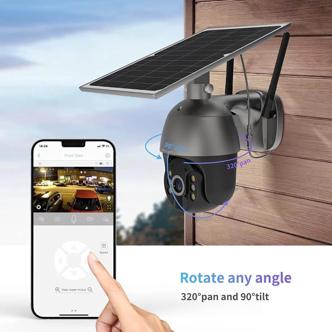 3G/4G LTE Outdoor Security Camera Wireless,Pan Tilt 360°View Spotlight,1080P HD,PIR Motion,No Wifi,Rechargeable Batteries,S600-4G