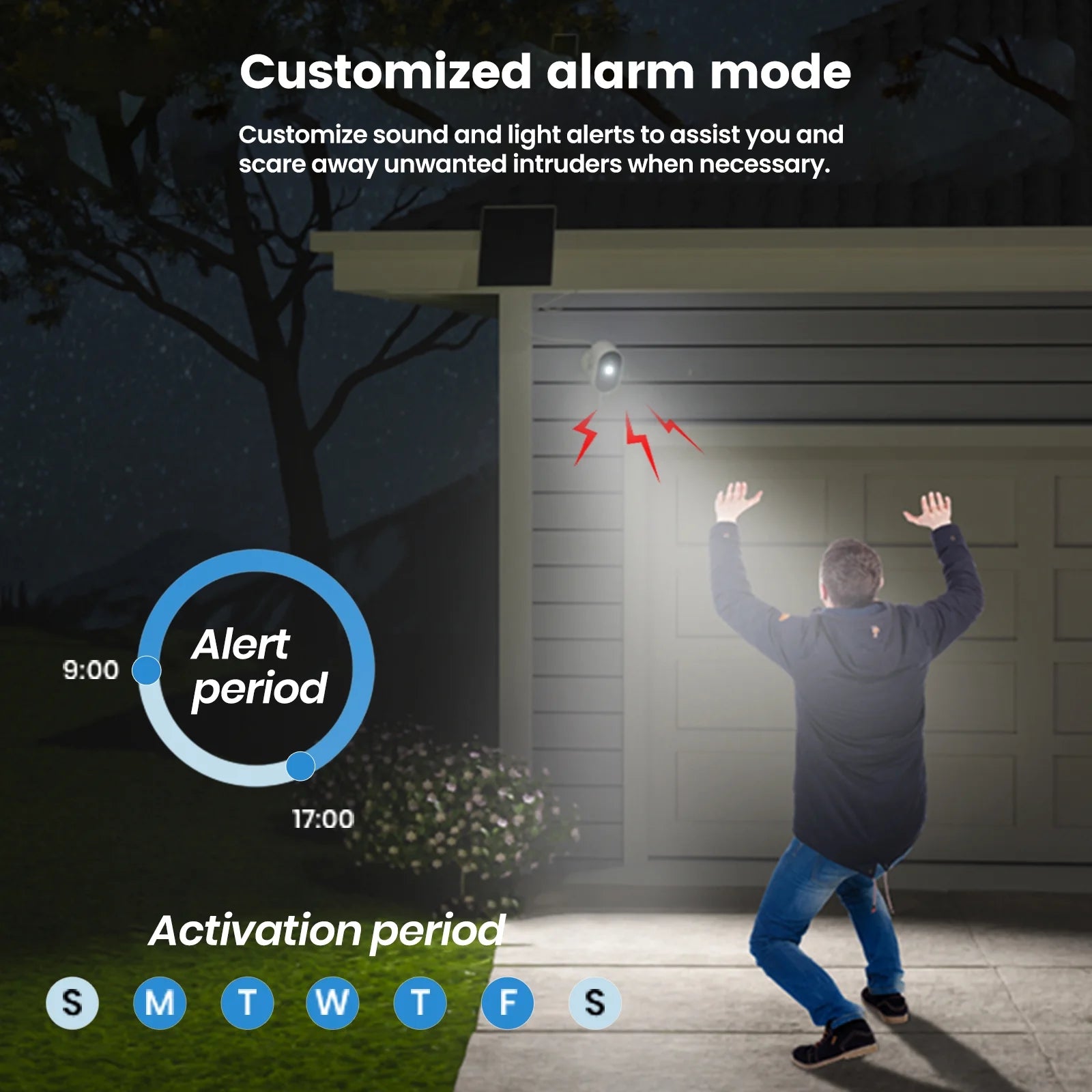 Solar Security Camera Wireless Outdoor, 2K Surveillance Camera for Home ,Spotlight,Siren, 2-Way Audio, PIR Human Detection, Color Night Vision