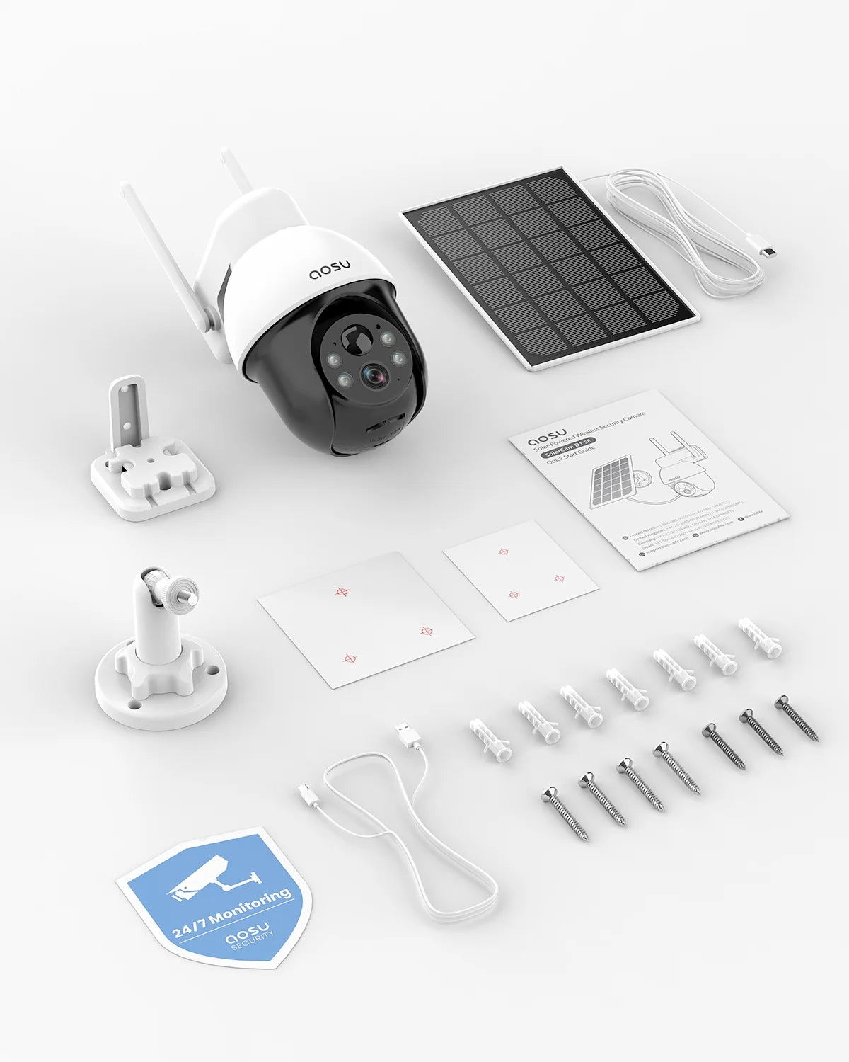 Solar Security Camera,5Mp Wireless Outdoor Cameras,360° Surveillance,Auto Tracking, Human/Vehicle Detection,Works with Alexa/Google Assistant
