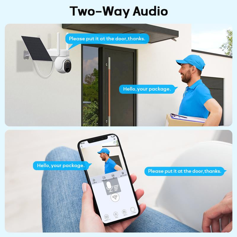 OOSSXX 4G LTE Cellular Security Camera with 4MP Camera, Wifi, PIR, 2-Way Audio, SIM Card Included, Solar Powered for Home Security System