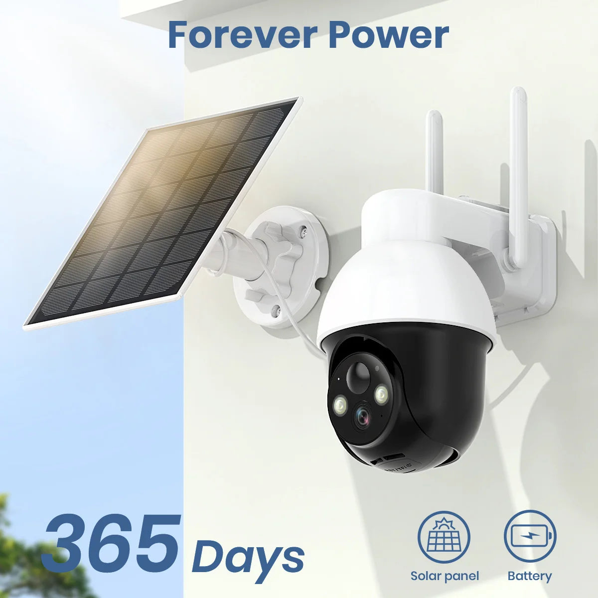 3MP PTZ 4/8/12Pcs Solar Camera 5000Mah Battery Wireless 2.4Ghz WIFI Camera PIR AI Detection 2-Way Audio Outdoor CCTV Camera