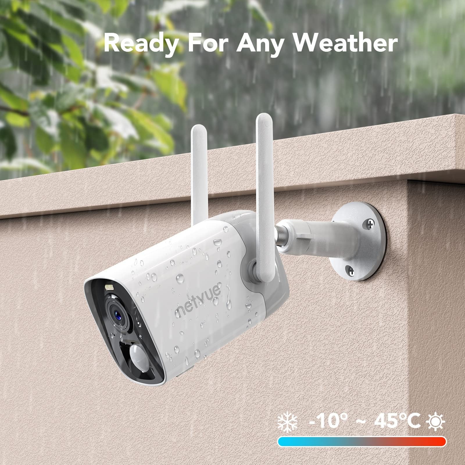 Outdoor Security Camera, 2K Wifi Surveillance Cameras with Solar Panel and AI - Only for 2.4Ghz