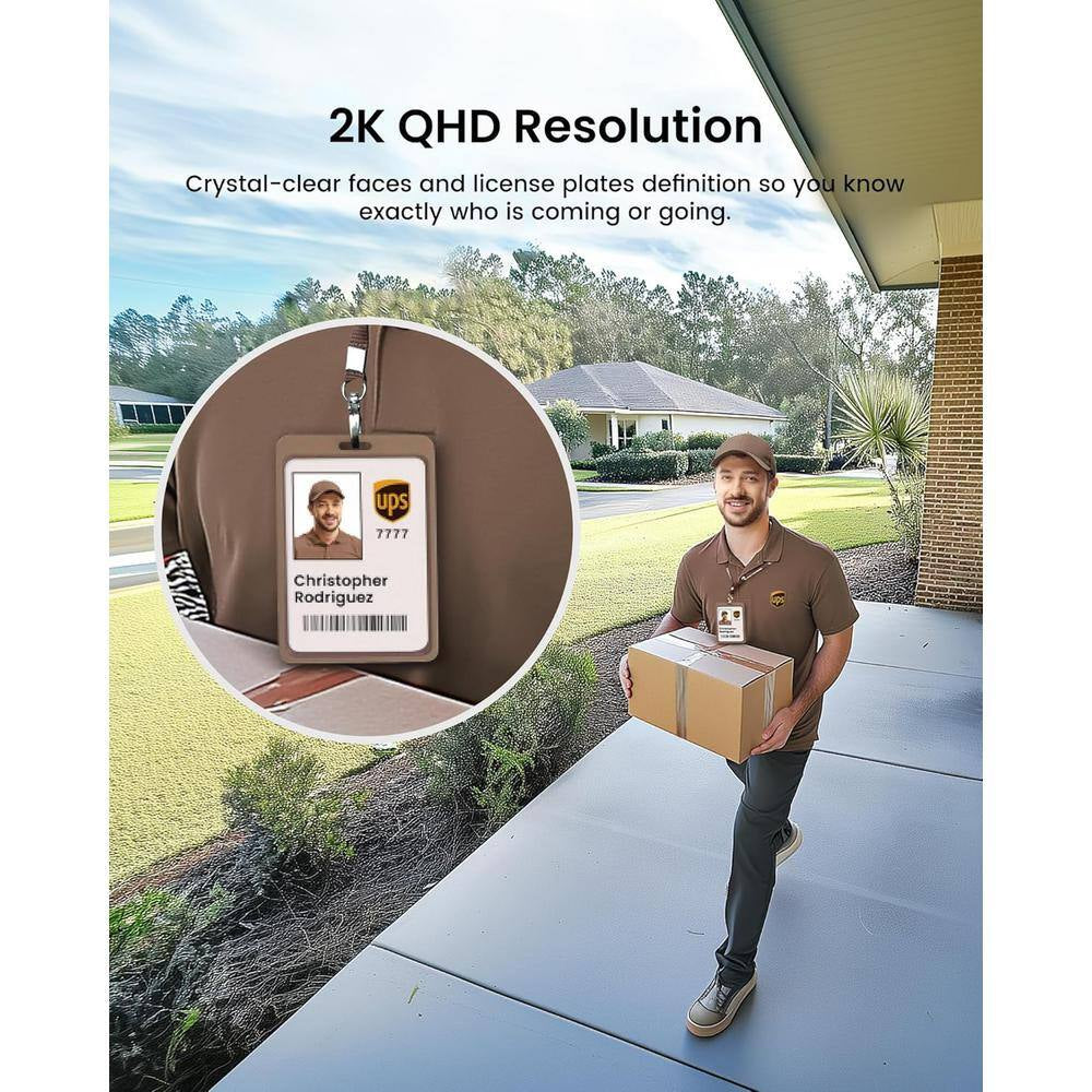 Solar Panel Built-In Smart Security Camera Kit - 3MP and Cross Camera Track with 32GB Storage Home Base, No Monthly Fee