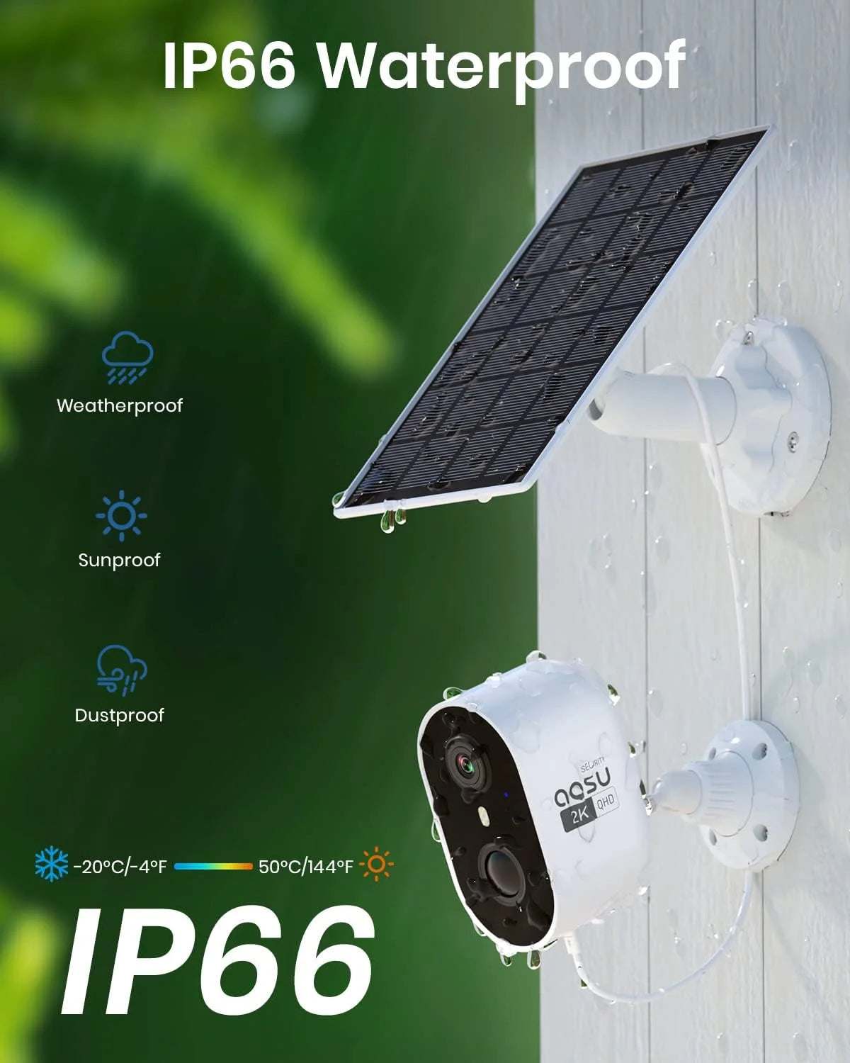 Solar Security Camera Wireless Outdoor, 2K Surveillance Camera for Home ,Spotlight,Siren, 2-Way Audio, PIR Human Detection, Color Night Vision