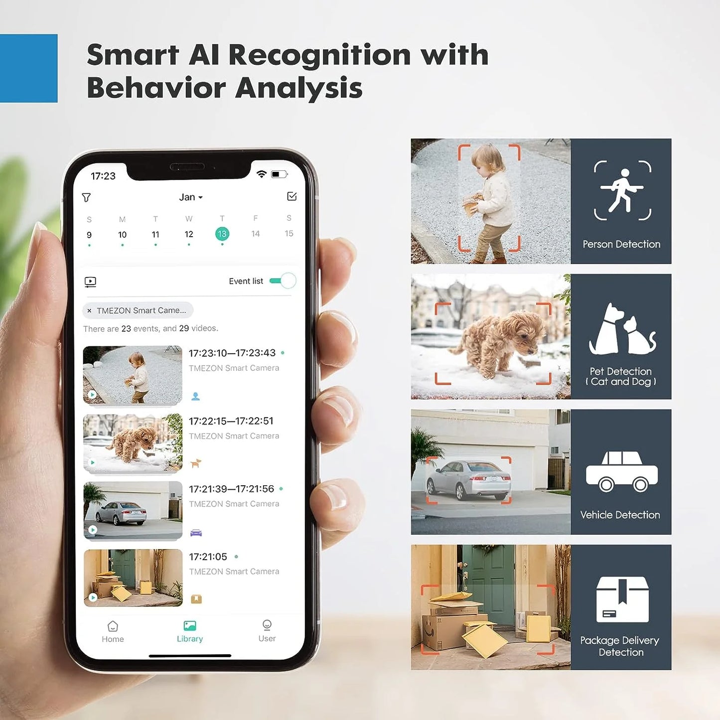 2K Indoor/Outdoor Security Wireless Camera,Rechargeable Solar Powered for Home Surveillance, PIR Motion Detection, Stunning Night Vision, Smart Home Supported,With Solar Panel
