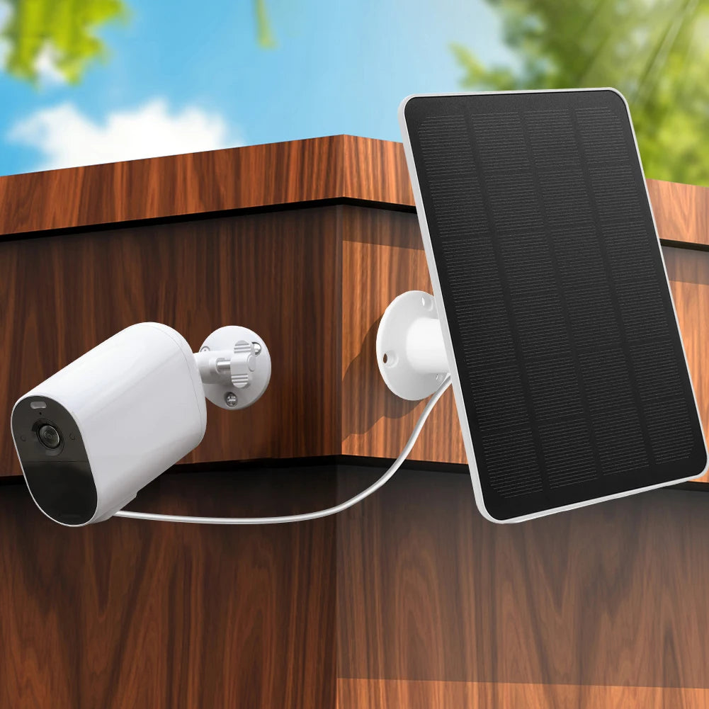 4W/6W Solar Panel Camera Charger 360°Adjustable Wall Mount Camera Solar Panel for Arlo Essential Spotlight/Xl Spotlight Camera