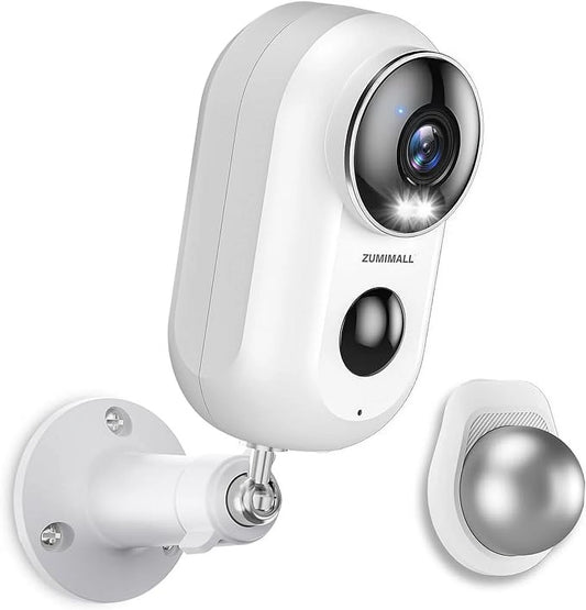 1-Pack White 2K Wireless Video Security Camera, Outdoor Surveillance Camera