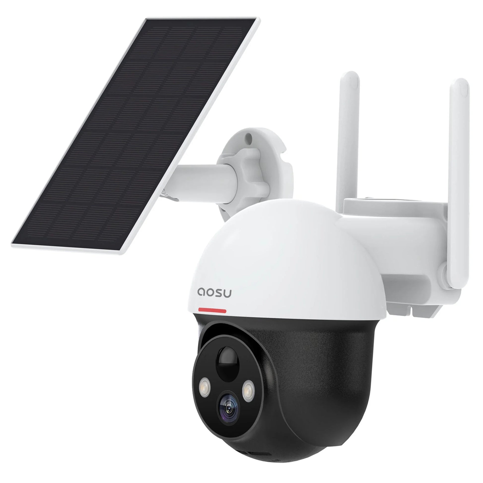 Outdoor Solar Home Security Dome Camera W/ Wifi & Alarm (2 Pack)